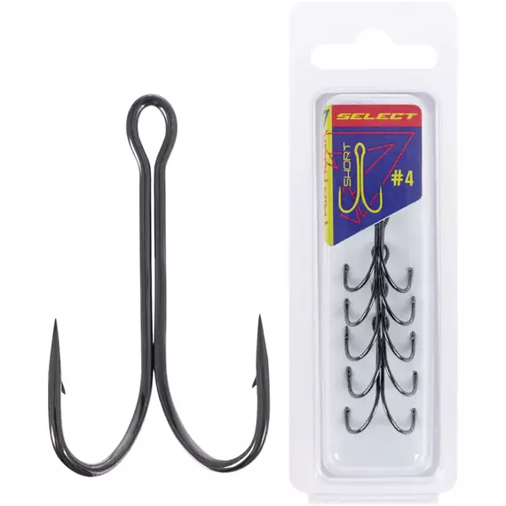 Двійник Select TWH-22S Twin Short #4 (5 шт / уп), Номер гачка, №: 4, Тип довжини: Short/Короткий, фото 